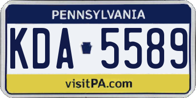 PA license plate KDA5589