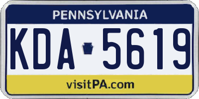 PA license plate KDA5619