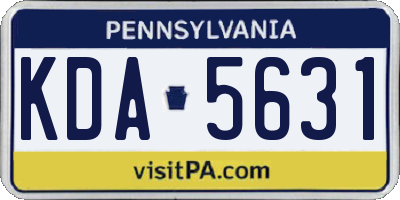 PA license plate KDA5631