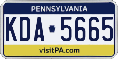 PA license plate KDA5665