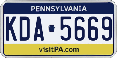 PA license plate KDA5669