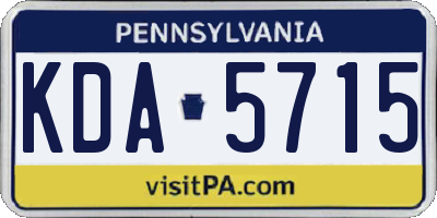PA license plate KDA5715