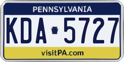 PA license plate KDA5727