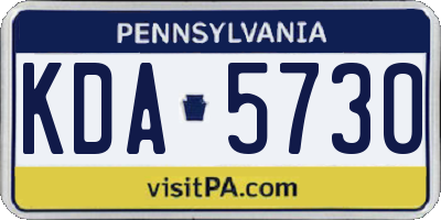 PA license plate KDA5730