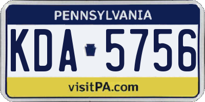 PA license plate KDA5756