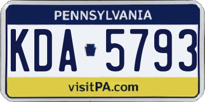 PA license plate KDA5793