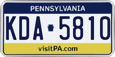 PA license plate KDA5810