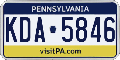 PA license plate KDA5846