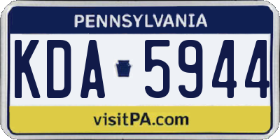 PA license plate KDA5944