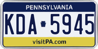 PA license plate KDA5945