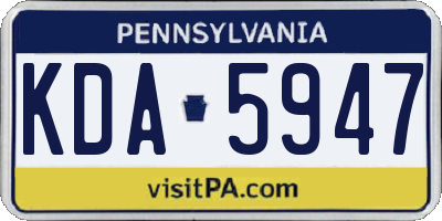 PA license plate KDA5947