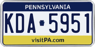 PA license plate KDA5951