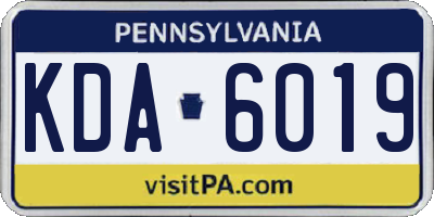 PA license plate KDA6019