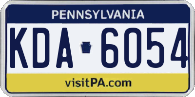 PA license plate KDA6054