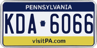PA license plate KDA6066