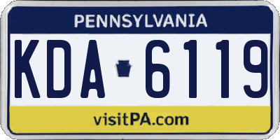 PA license plate KDA6119