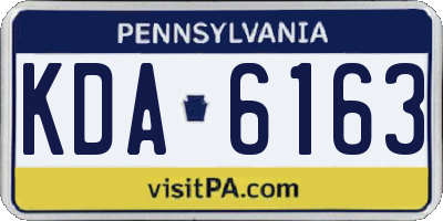 PA license plate KDA6163