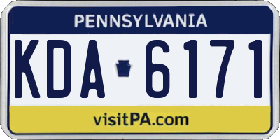 PA license plate KDA6171