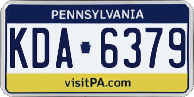 PA license plate KDA6379