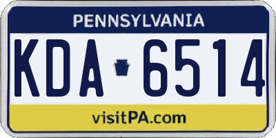 PA license plate KDA6514