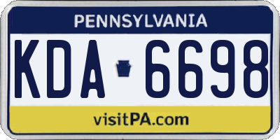 PA license plate KDA6698
