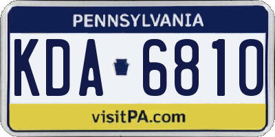 PA license plate KDA6810