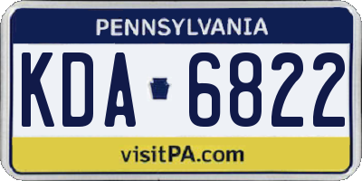 PA license plate KDA6822