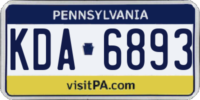 PA license plate KDA6893