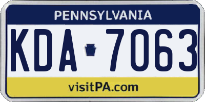 PA license plate KDA7063