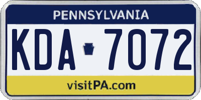 PA license plate KDA7072