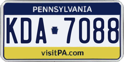 PA license plate KDA7088