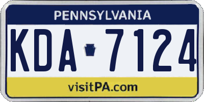 PA license plate KDA7124