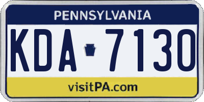 PA license plate KDA7130