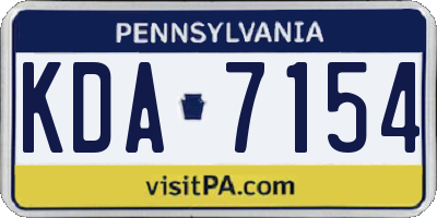 PA license plate KDA7154