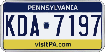 PA license plate KDA7197