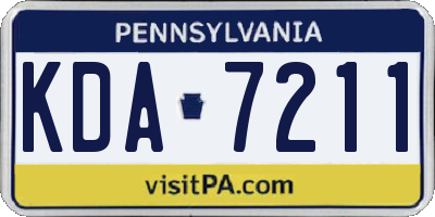 PA license plate KDA7211