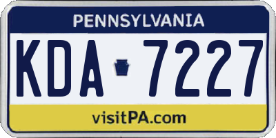 PA license plate KDA7227