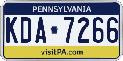 PA license plate KDA7266