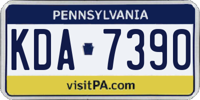 PA license plate KDA7390