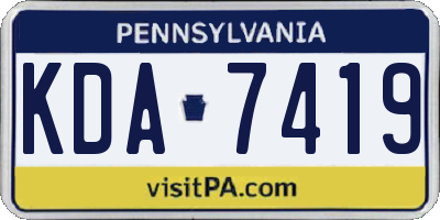 PA license plate KDA7419