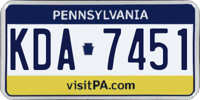 PA license plate KDA7451