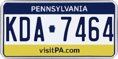 PA license plate KDA7464