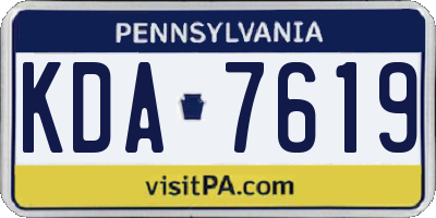 PA license plate KDA7619