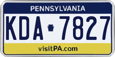 PA license plate KDA7827