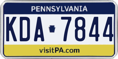 PA license plate KDA7844