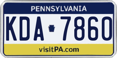 PA license plate KDA7860