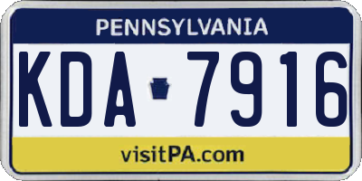 PA license plate KDA7916