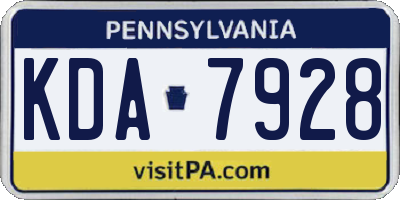 PA license plate KDA7928