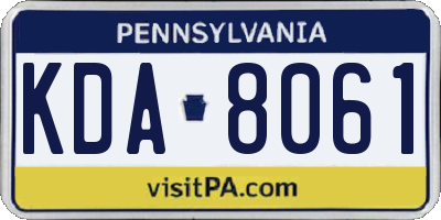 PA license plate KDA8061