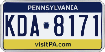PA license plate KDA8171